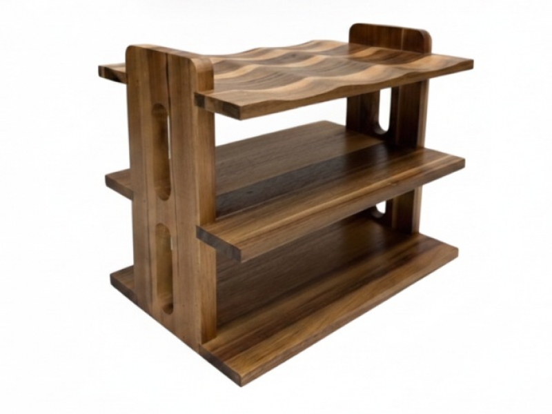 Premium KD Acacia Wood 3-Tier Wavy Bottle Dehydration Organizer